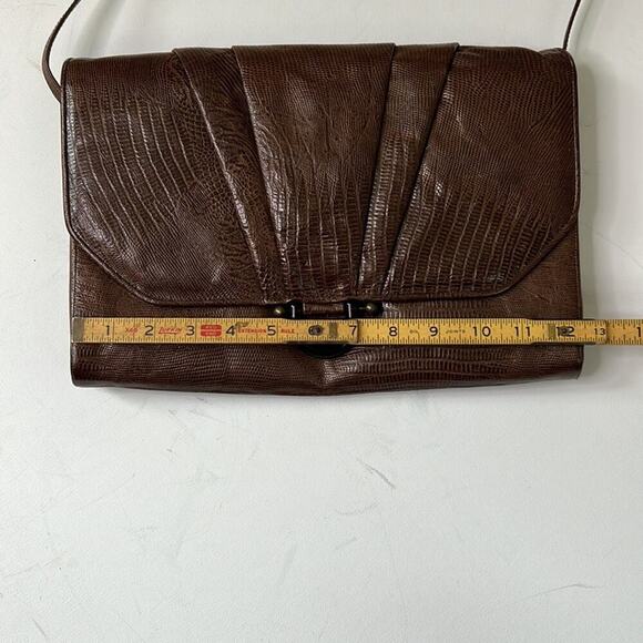 Vintage 70s Shari leather envelope style brown shoulder bag - Picture 6 of 10